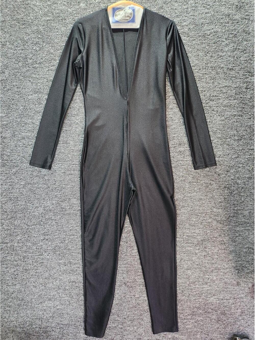 Fashion Nova Black Long Sleeve Unitard Solid Women's Adult Size M DT1219JPP1